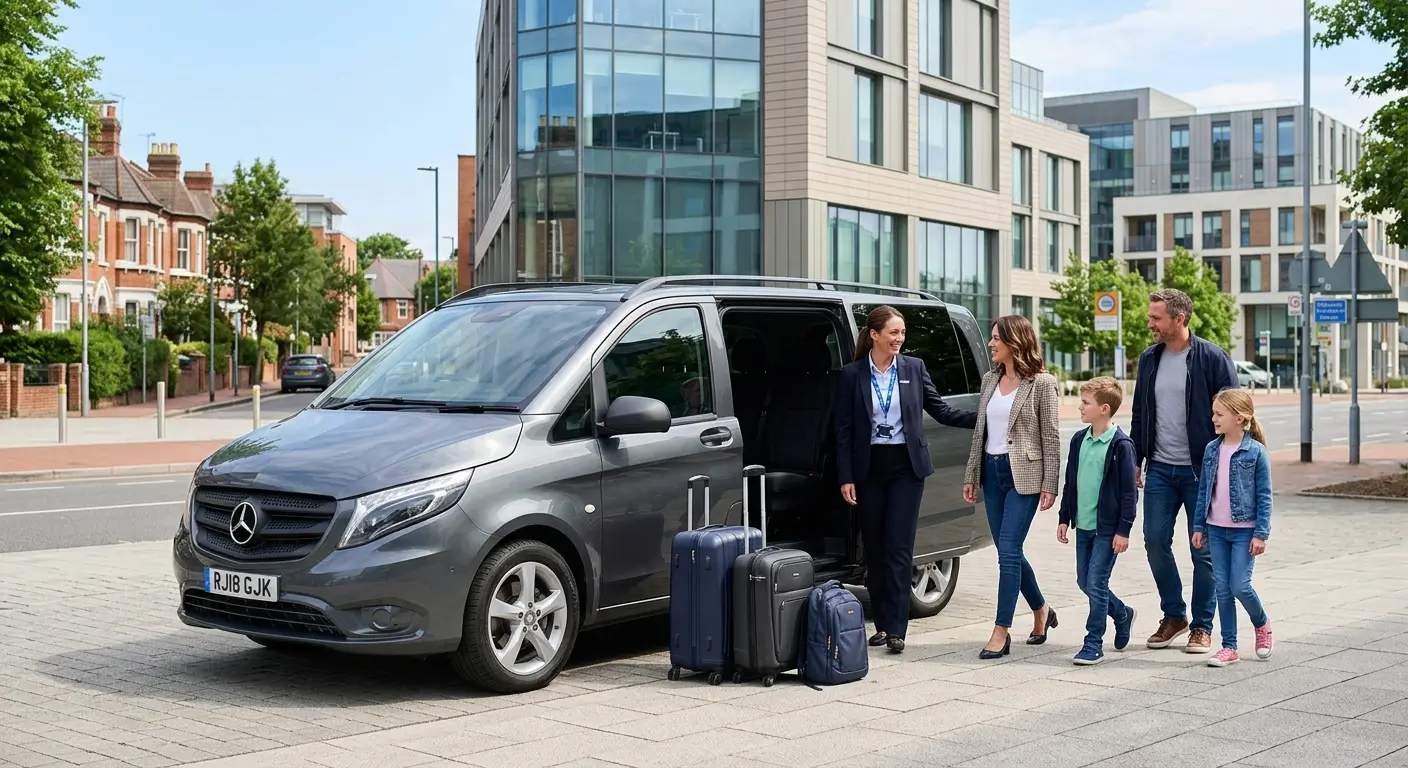 Abbey Cars 8 seater minibus with driver in Reading