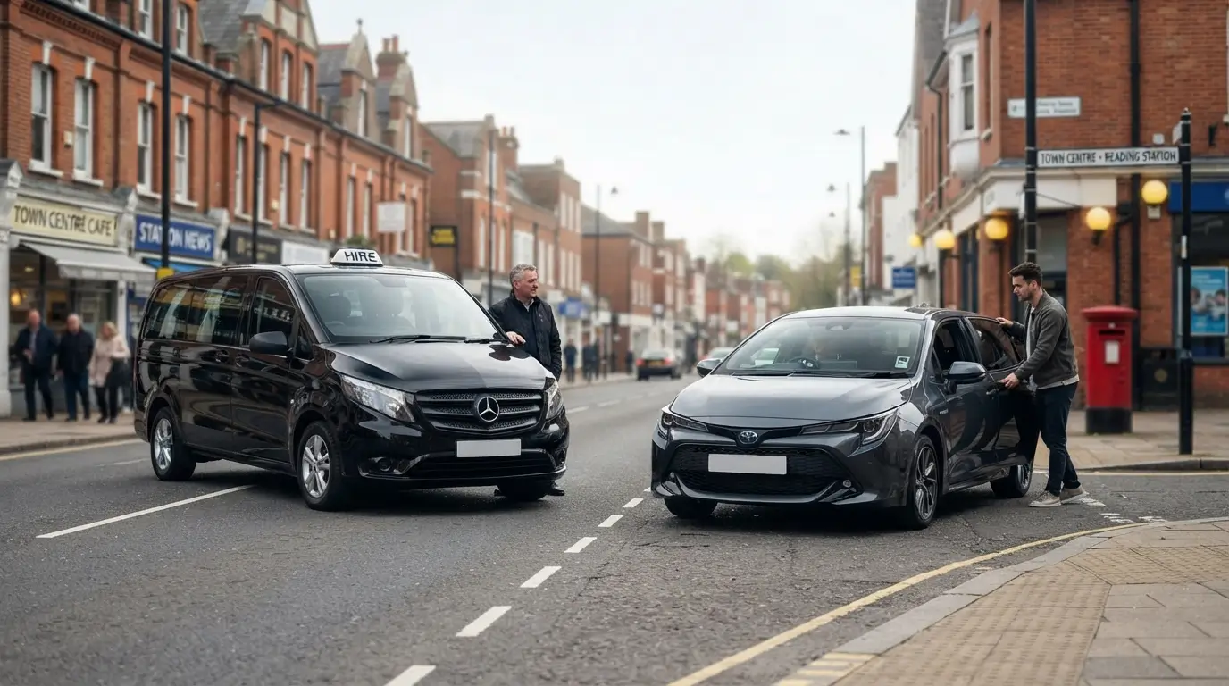 Taxi vs Uber in Reading – private hire car in town centre